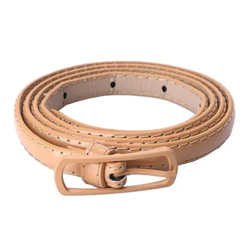 Leather Narrow Thin Waist Belt