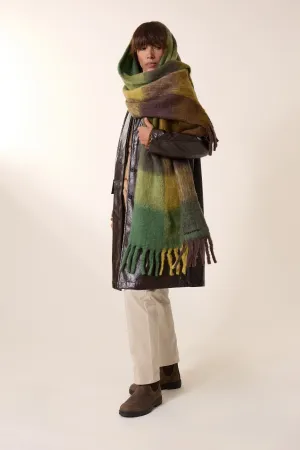 Leon & Harper Elton Check3 Scarf Green