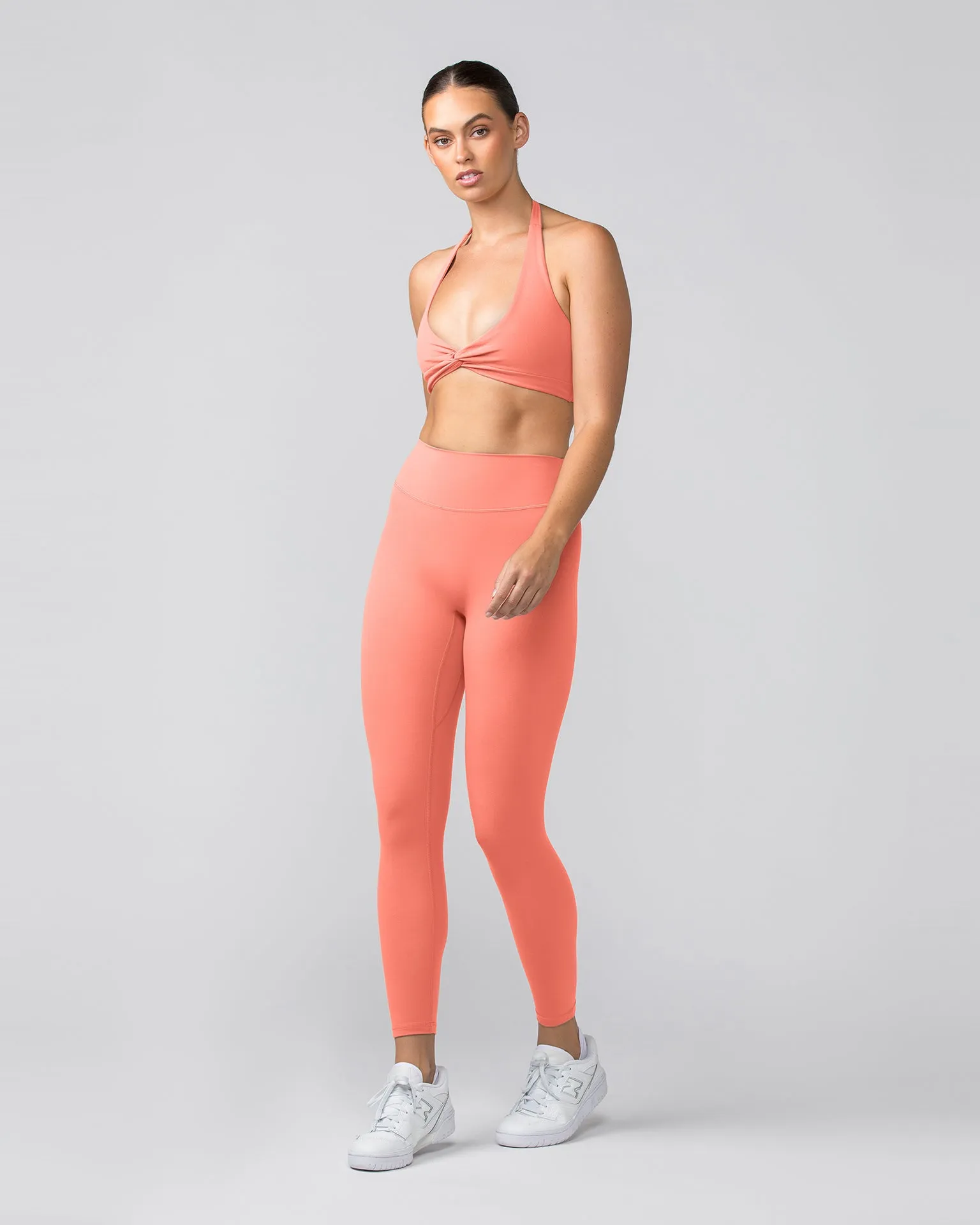 Liberty Zero Rise Ankle Length Leggings - Peach Pink