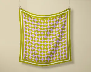 Lime and Lilac Satin Scarf