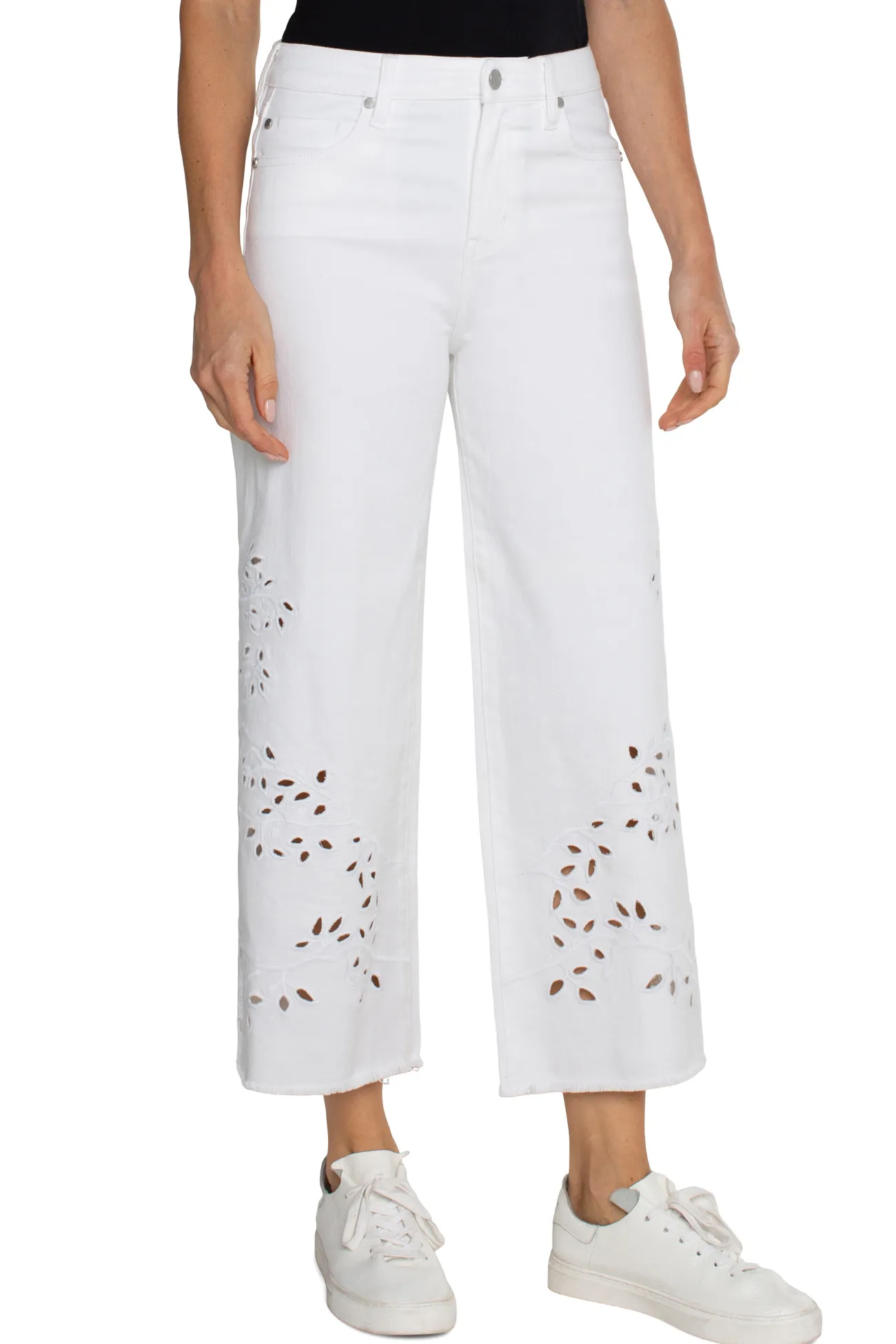 Liverpool White Floral Stride Hi-Rise Jeans