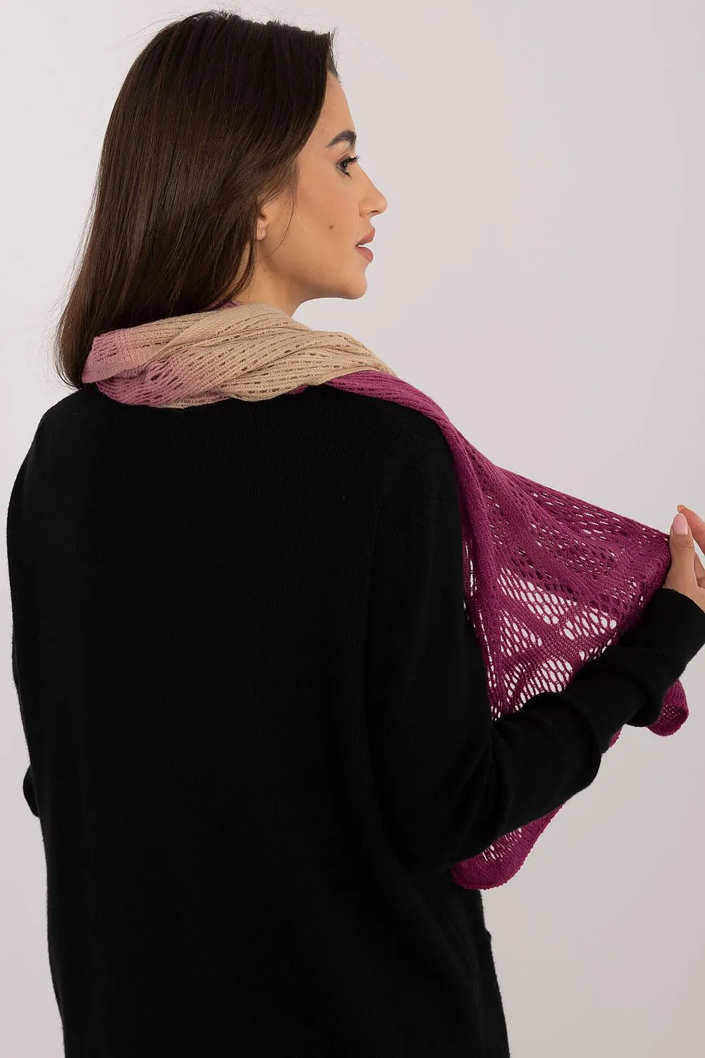Long openwork scarf shawl