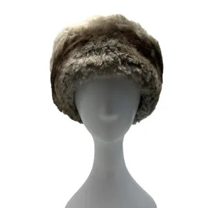 Lord & Taylor Women's Black And Grey Faux Fur Winter Hat