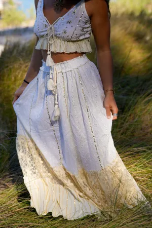 Love Skirt   Top Set | Boho Lace & Embroidered Two-Piece Outfit
