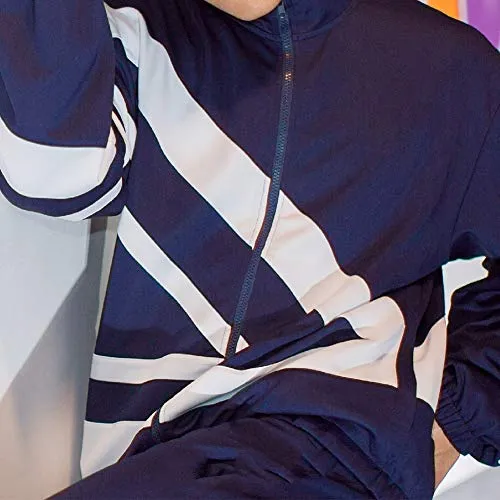 MACHLAB Men's Tracksuit 2 Piece Jacket & Pants Warm Jogging Athletic Suit Casual Full Zip Sweatsuit Gym Activewear White S#099