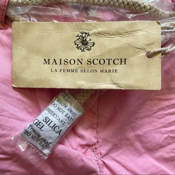 Madison Scotch of Scotch &amp; Soda Pink Low Rise Mini Shorts w/Rope Belt NWT Sz.27