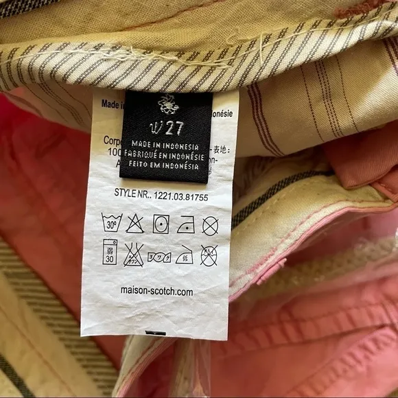 Madison Scotch of Scotch &amp; Soda Pink Low Rise Mini Shorts w/Rope Belt NWT Sz.27
