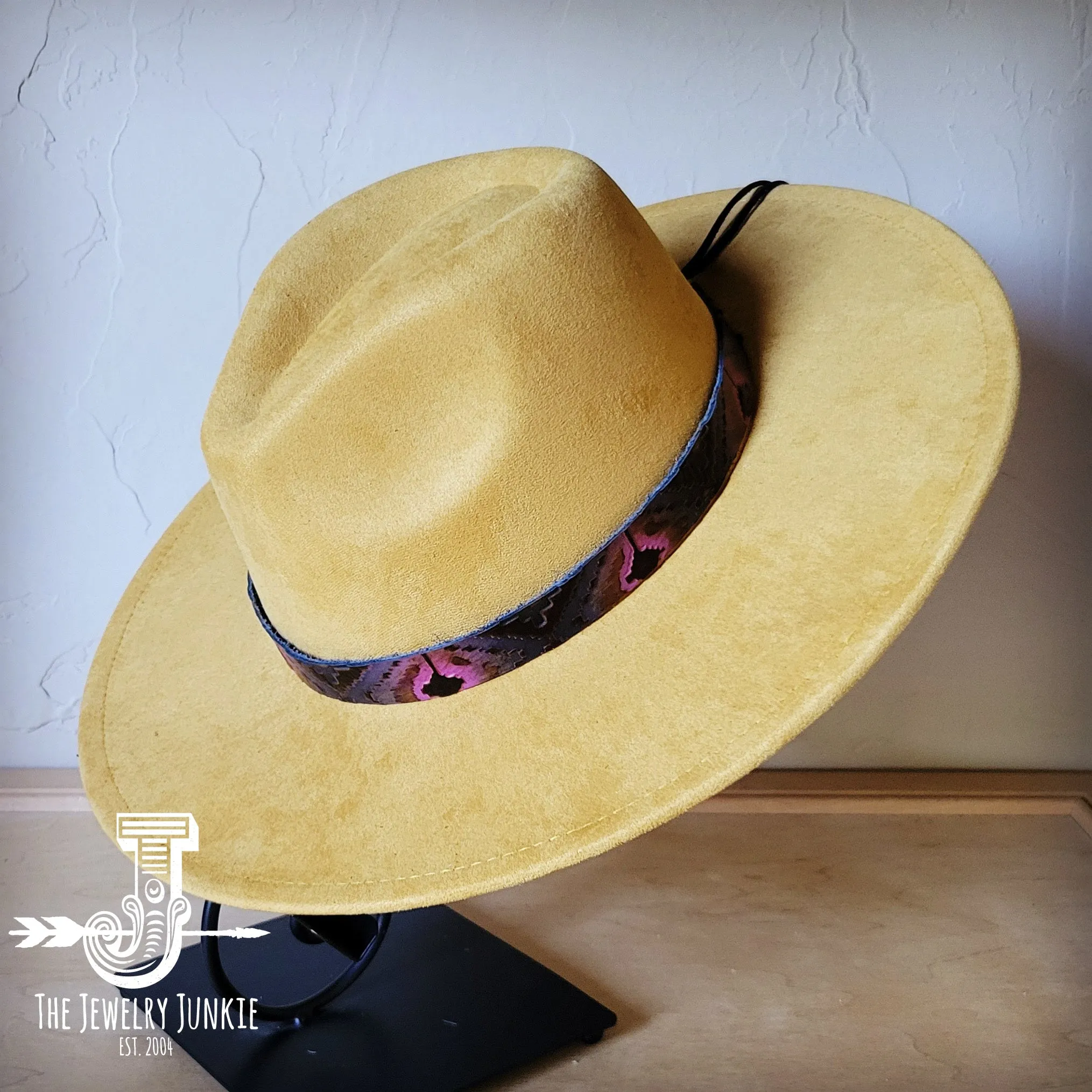 Magenta Navajo Western Leather Band w/ Choice of Boho Hat 985c