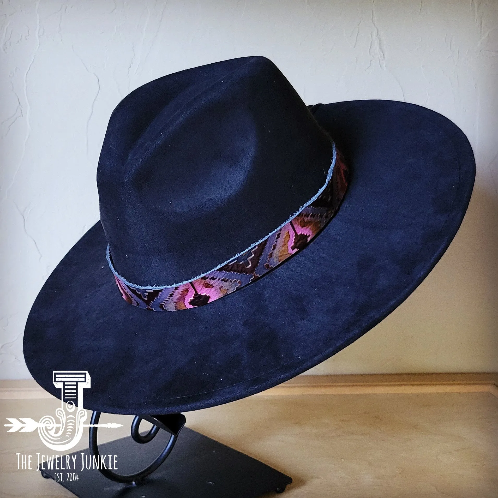 Magenta Navajo Western Leather Band w/ Choice of Boho Hat 985c