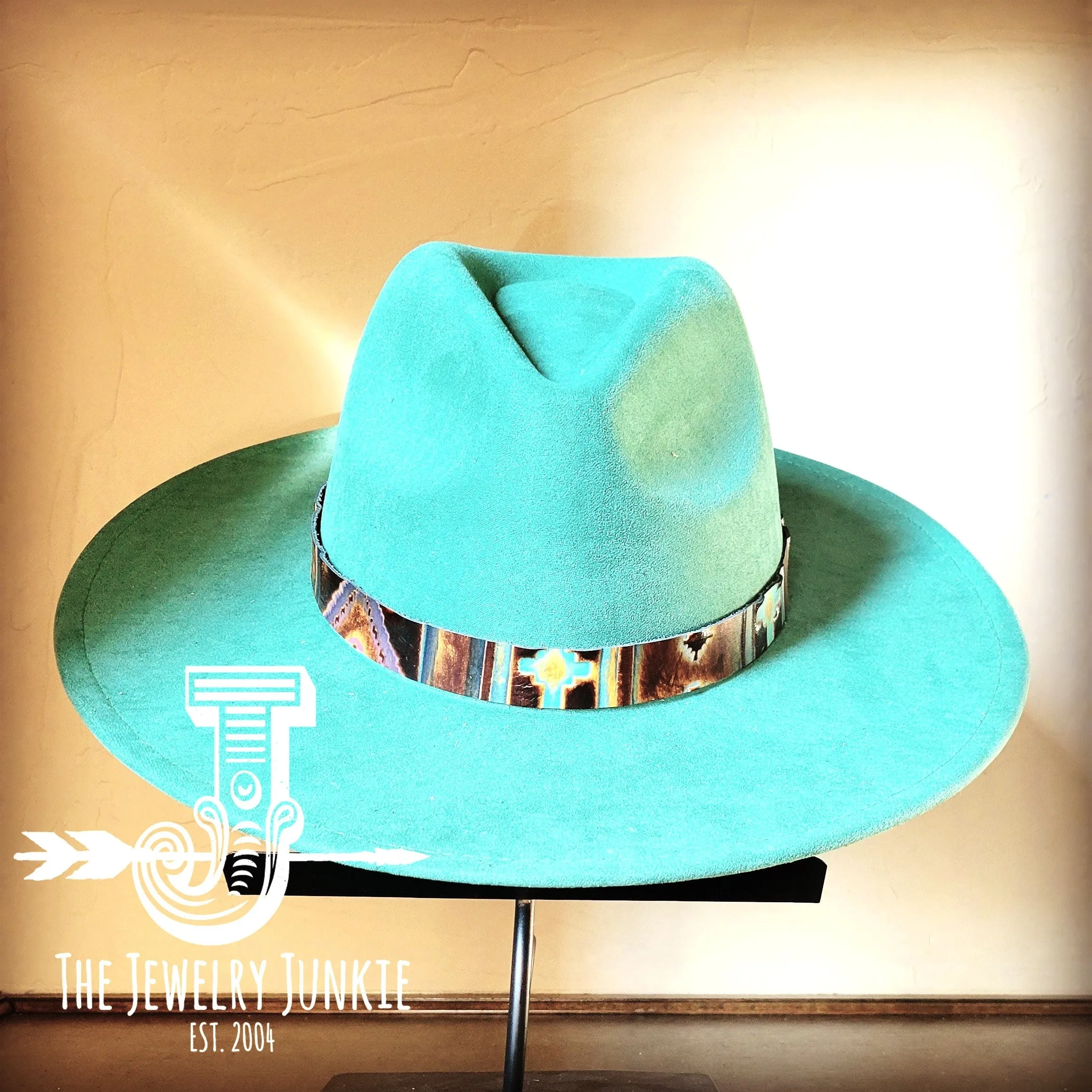 Magenta Navajo Western Leather Band w/ Choice of Boho Hat 985c