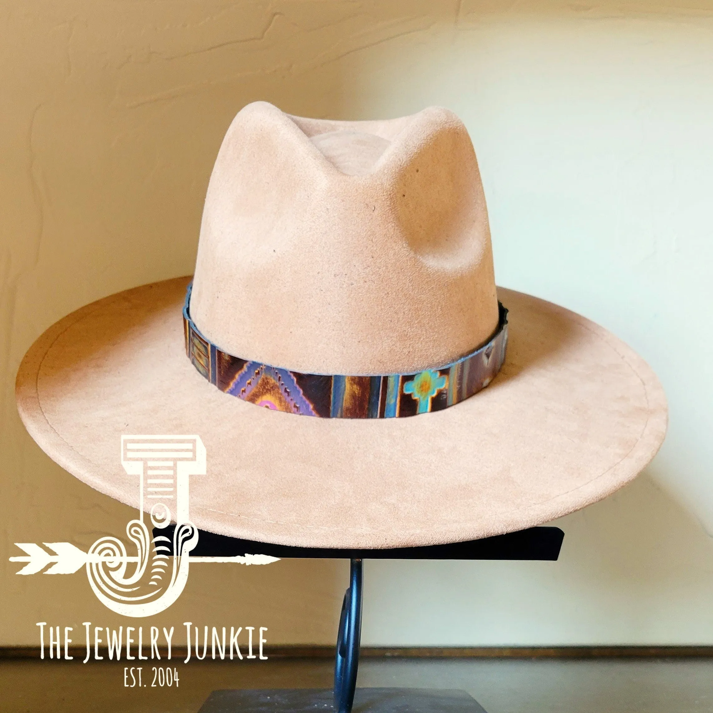 Magenta Navajo Western Leather Band w/ Choice of Boho Hat 985c