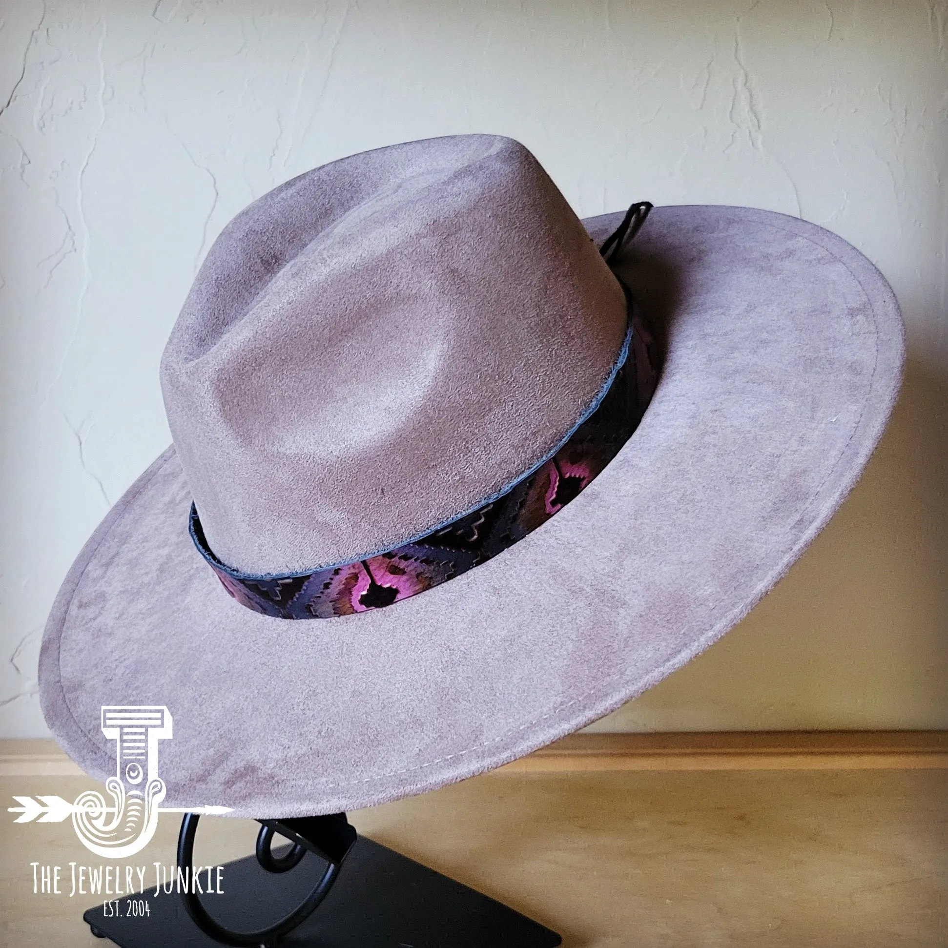 Magenta Navajo Western Leather Band w/ Choice of Boho Hat 985c