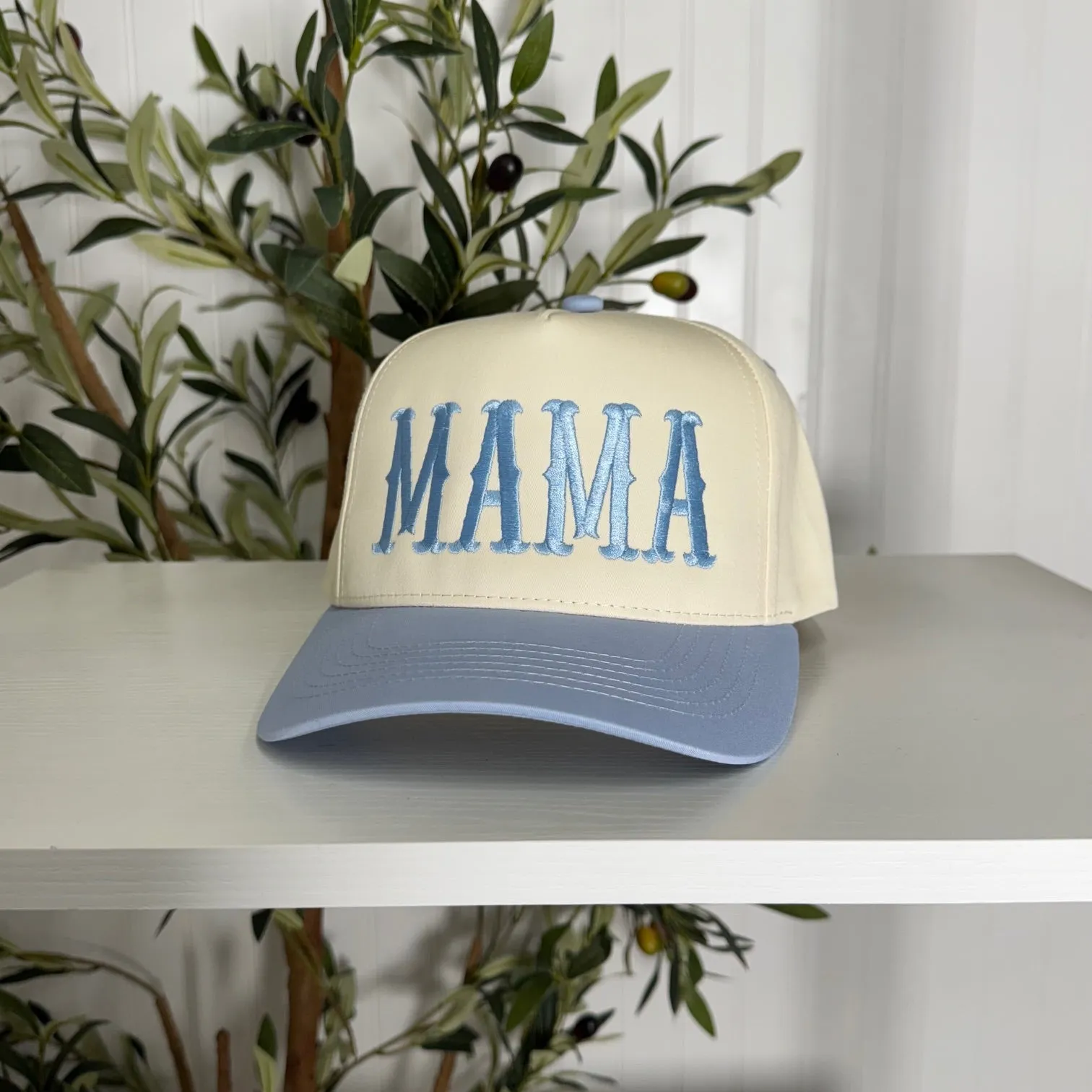 Mama Arched 5-Panel Two-Tone Spring Embroidered Baseball Cap