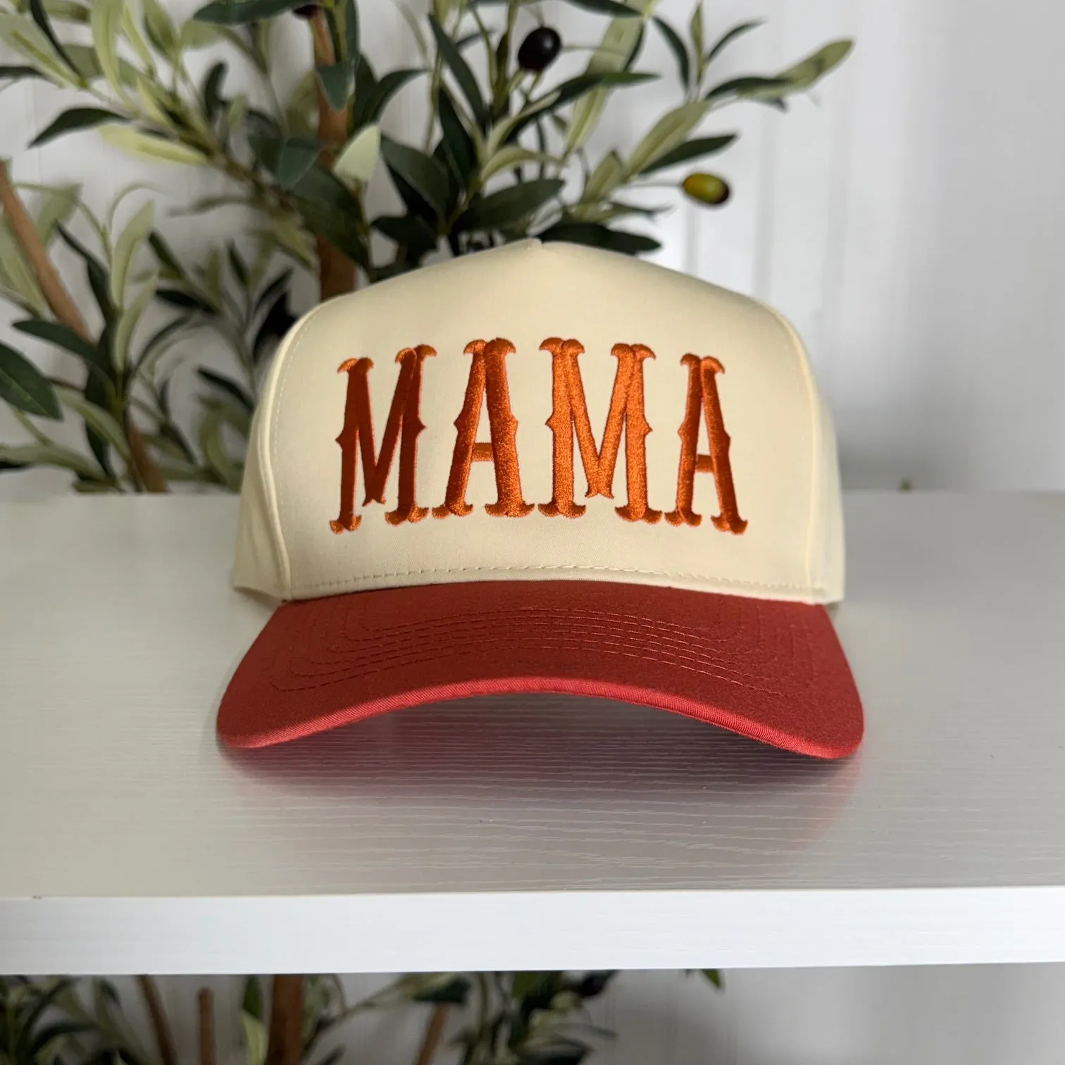 Mama Arched 5-Panel Two-Tone Spring Embroidered Baseball Cap