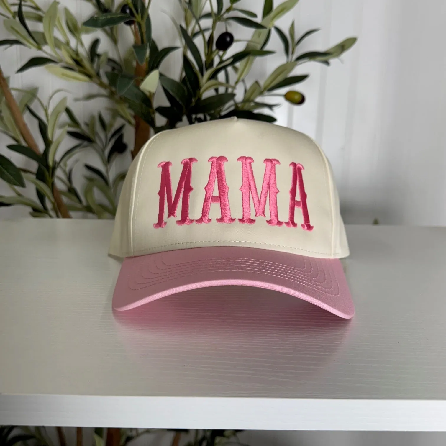 Mama Arched 5-Panel Two-Tone Spring Embroidered Baseball Cap
