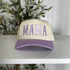 Mama Arched 5-Panel Two-Tone Spring Embroidered Baseball Cap