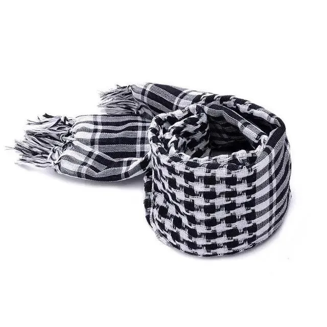 Man Stripe Scarf With Tassels Soft Lightweight Scarves -Thin
