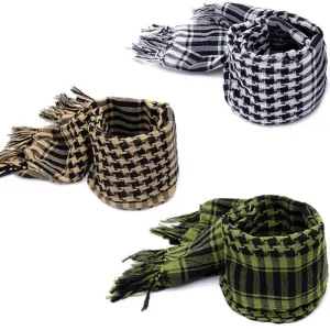 Man Stripe Scarf With Tassels Soft Lightweight Scarves -Thin
