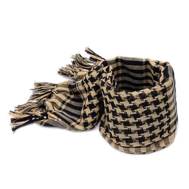 Man Stripe Scarf With Tassels Soft Lightweight Scarves -Thin