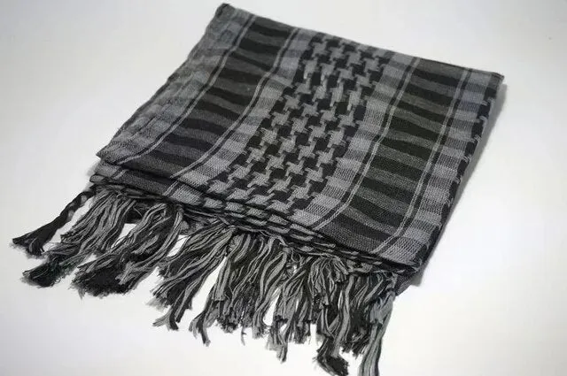 Man Stripe Scarf With Tassels Soft Lightweight Scarves -Thin