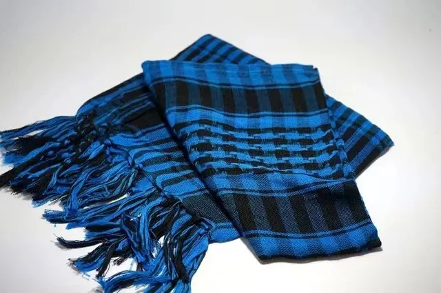 Man Stripe Scarf With Tassels Soft Lightweight Scarves -Thin