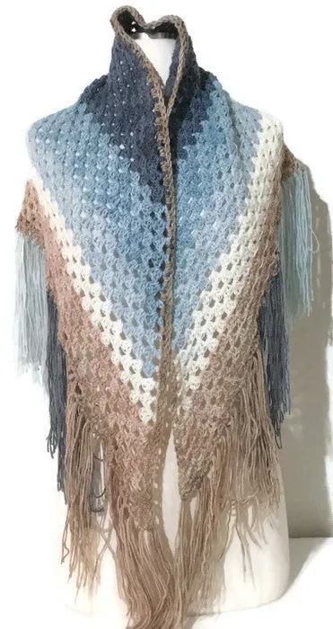 Mandala shawl, crochet shawl, boho chic style, handmade shawl, The bouquet of flowers shawl
