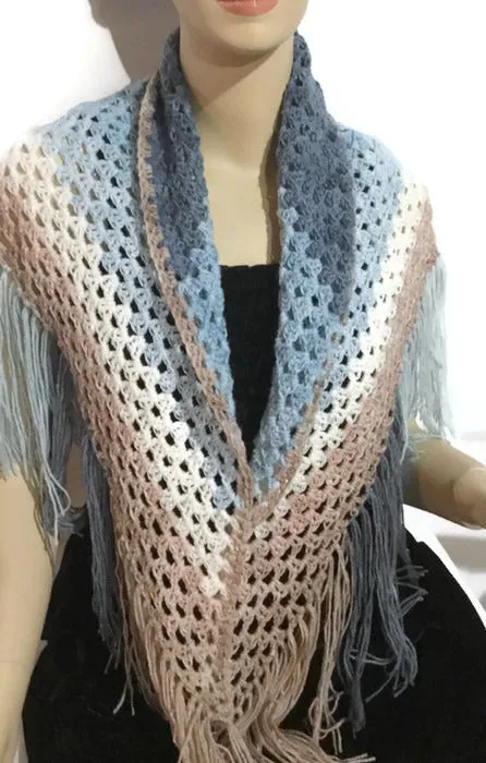 Mandala shawl, crochet shawl, boho chic style, handmade shawl, The bouquet of flowers shawl