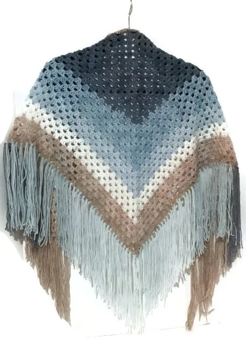 Mandala shawl, crochet shawl, boho chic style, handmade shawl, The bouquet of flowers shawl