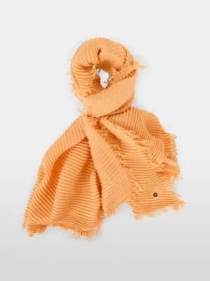 Marc Cain Orange Pleated Scarf