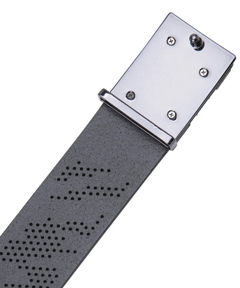 Men's Camo Punching Pattern Belt - Black