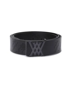Men's Camo Punching Pattern Belt - Black