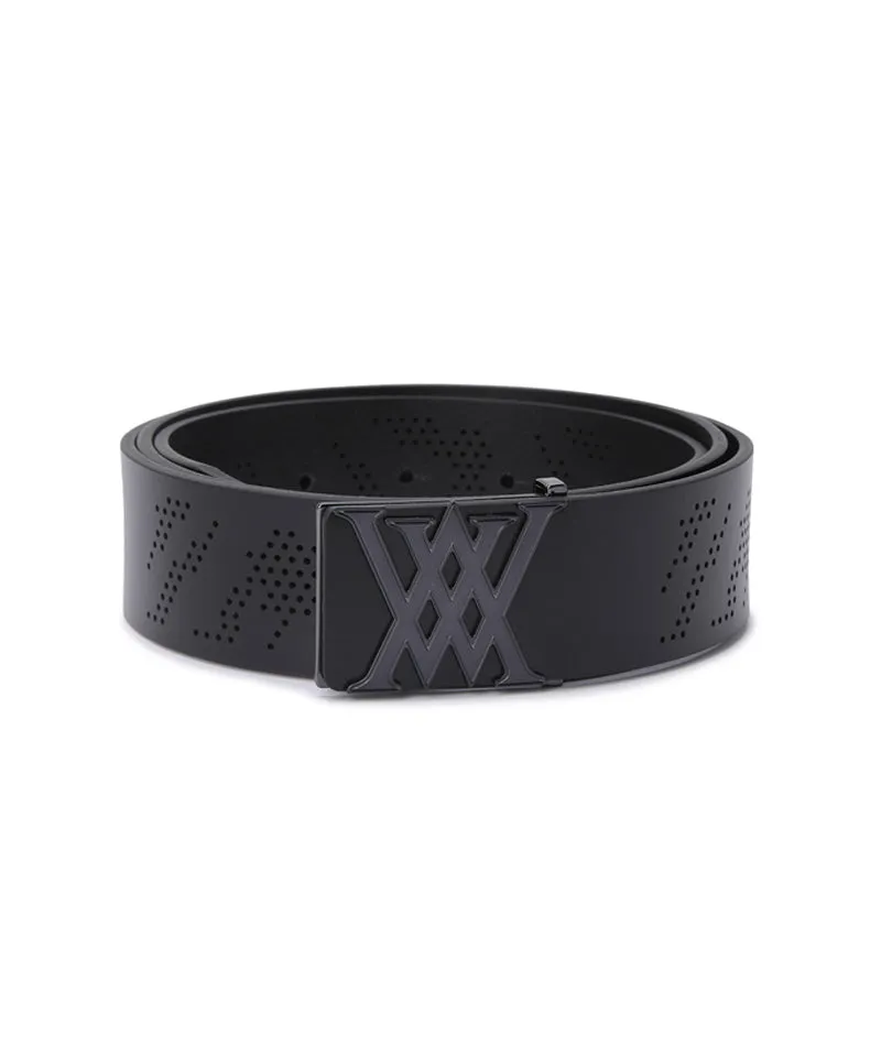 Men's Camo Punching Pattern Belt - Black
