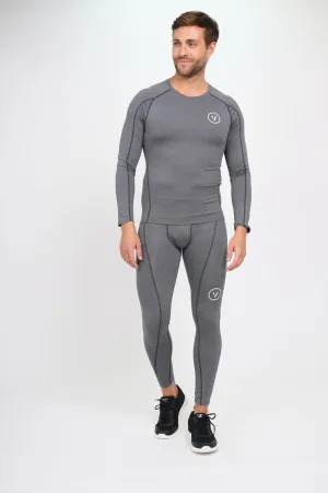 Mens Essential LS Compression Base Layer Silver