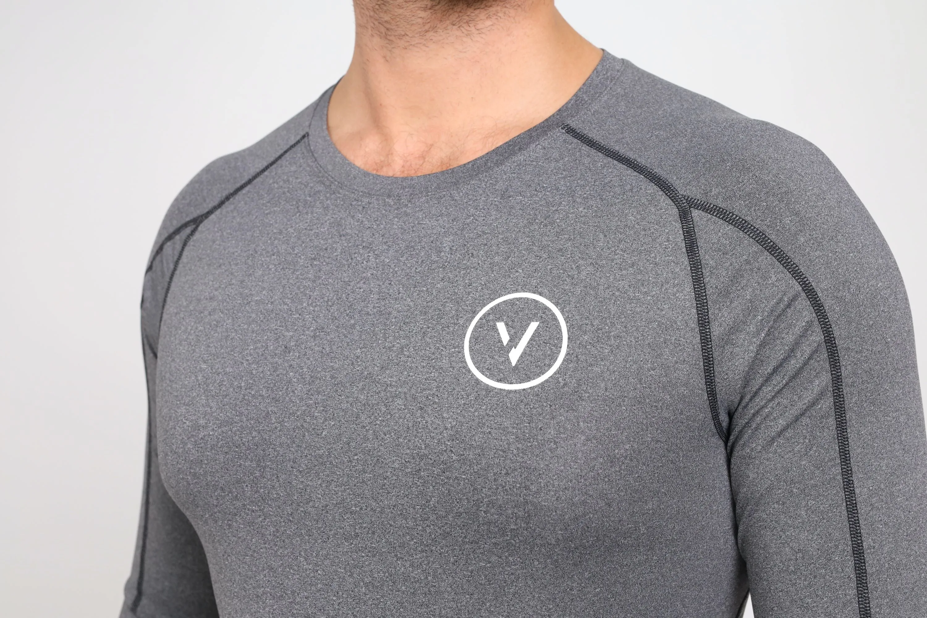 Mens Essential LS Compression Base Layer Silver