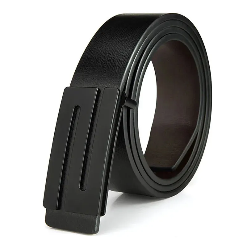 Men's Genuine Leather Black Belt