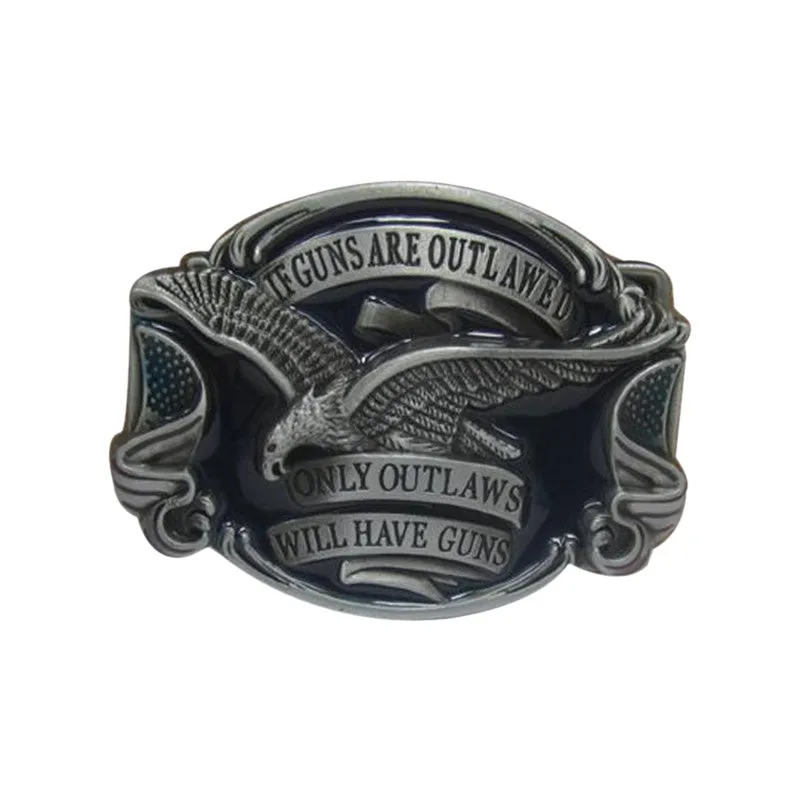 Mens Luxury Brand Designer Cowboys Belt Buckle Meatl IF GUNS ARE LAWE Eagle Buckles DIY Belt New Year Gifts Free Shipping