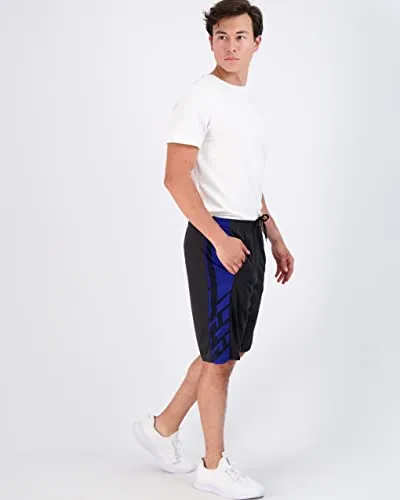 Men's Mesh Active Wear Athletic Basketball Essentials Performance Gym Soccer Running Summer Fitness Quick Dry Wicking Workout Clothes Sport Shorts - Set 8-5 Pack, L