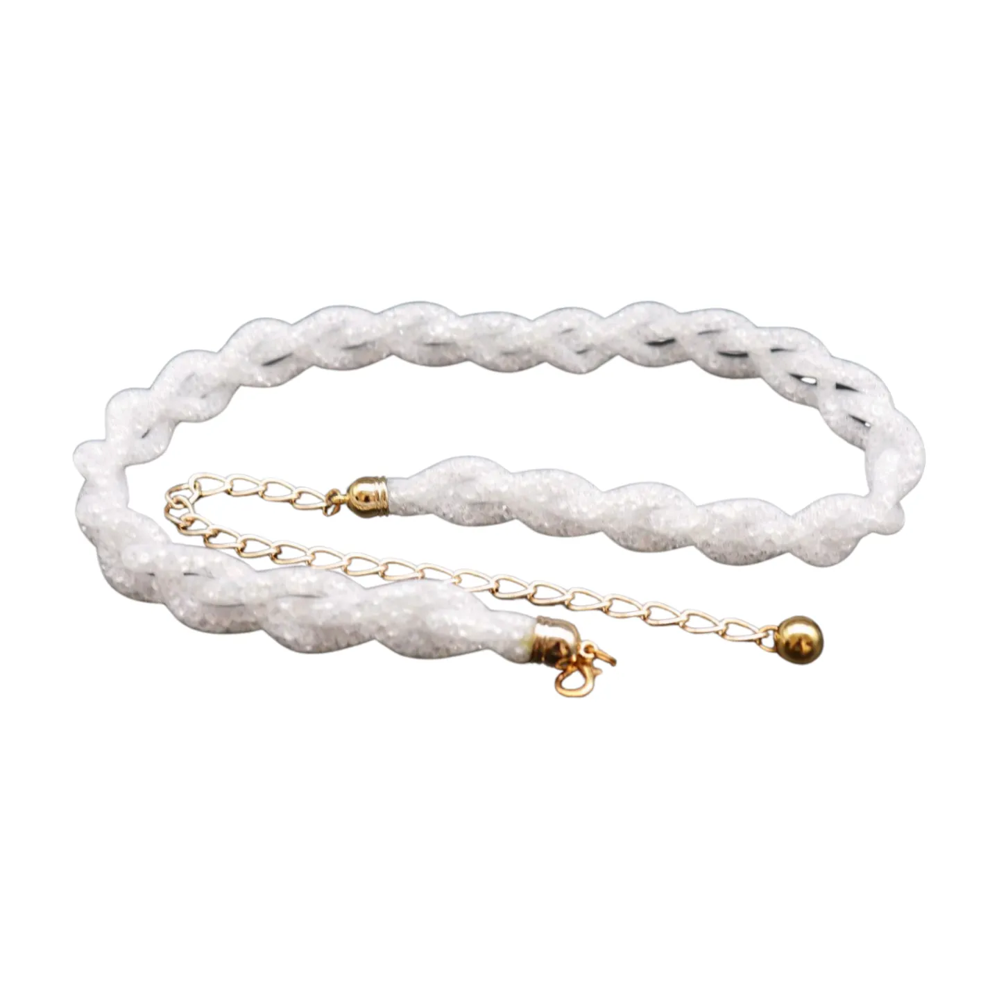 Mesh Braided Sparkly Stone Belt