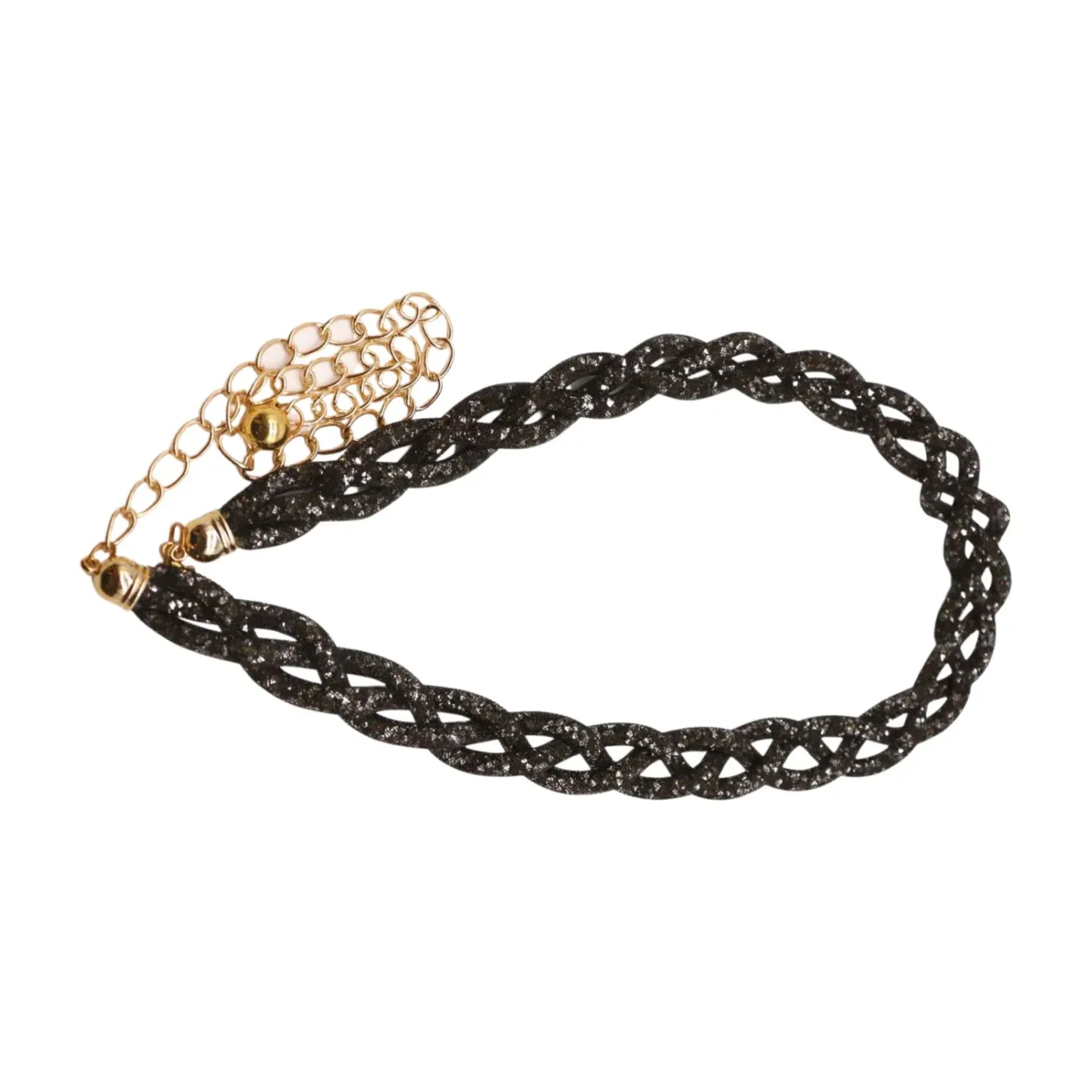 Mesh Braided Sparkly Stone Belt