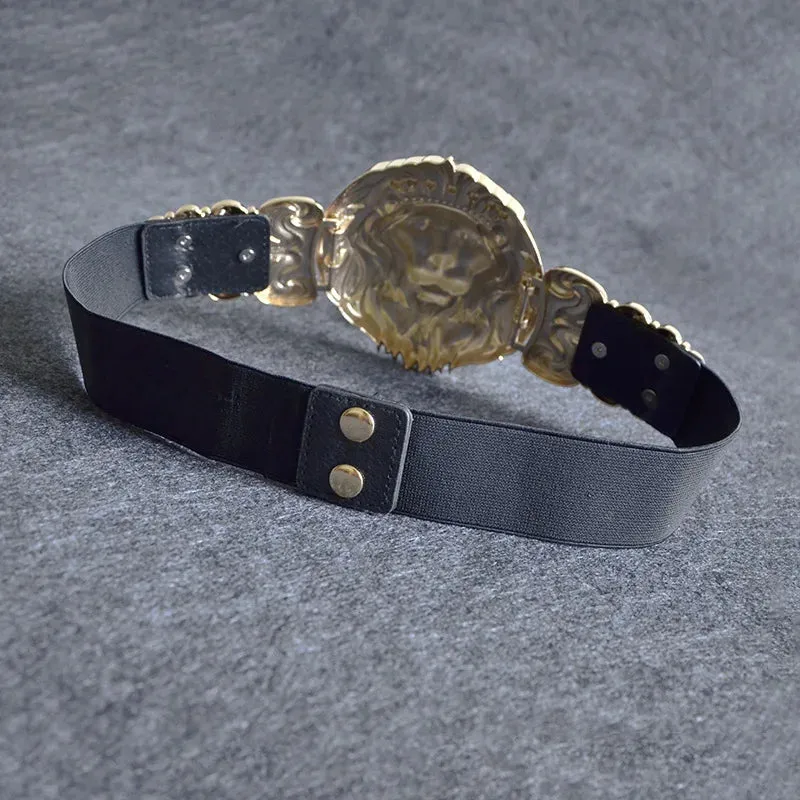Metal Round Buckle Exaggeration Belt