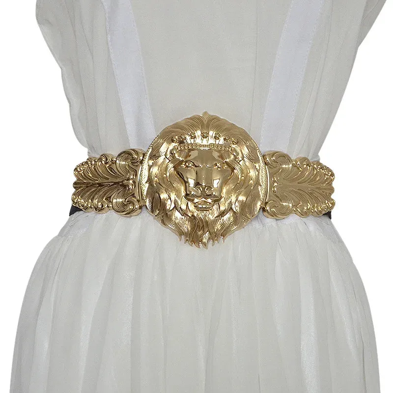 Metal Round Buckle Exaggeration Belt