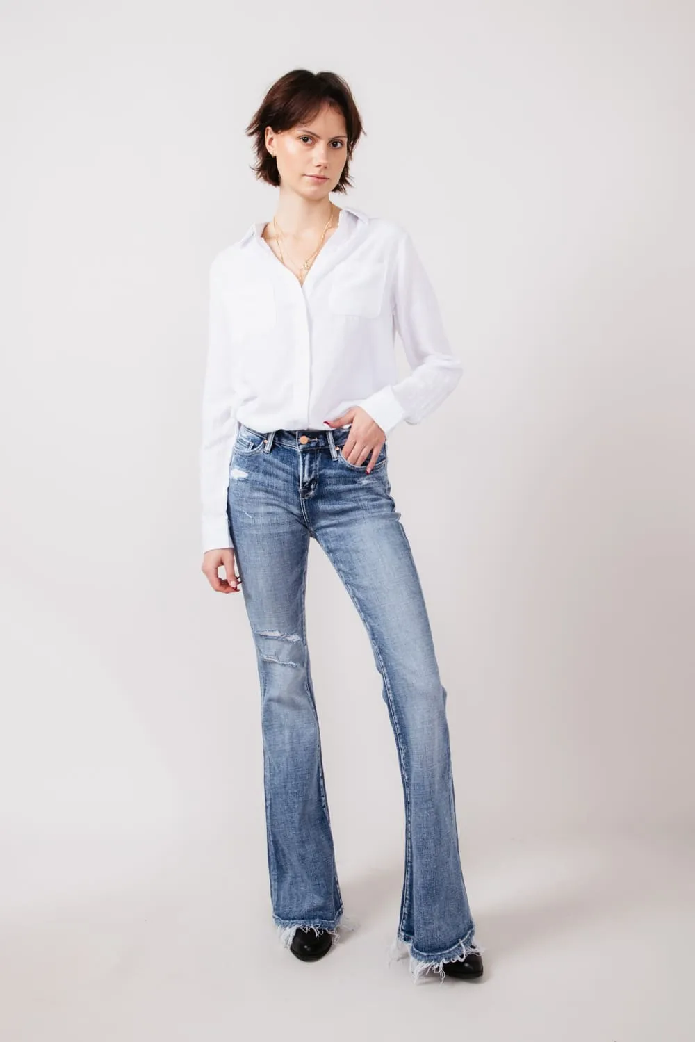 Mica Mid Rise Super Flare Jeans for Women | MDP-F3124M
