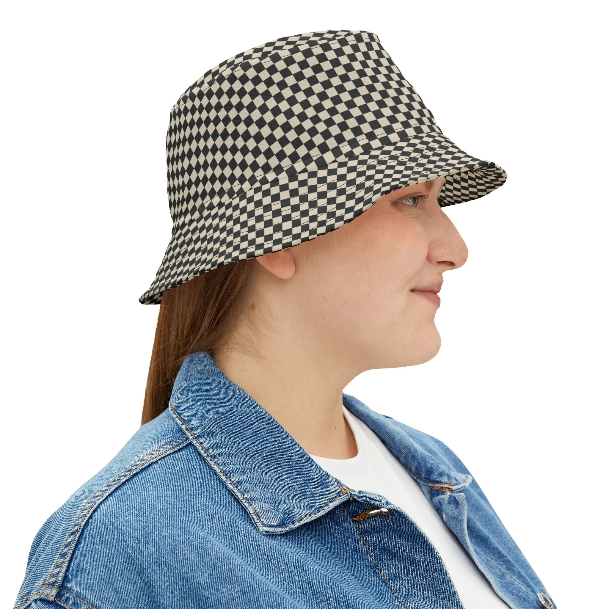 Micro Check Bucket Hat – Stylish Sun Protection for Outdoor Adventures