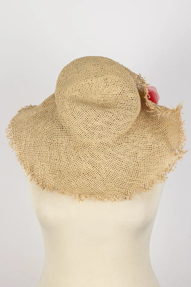 MONNALISA Beige Hat Size 8yrs with Flower