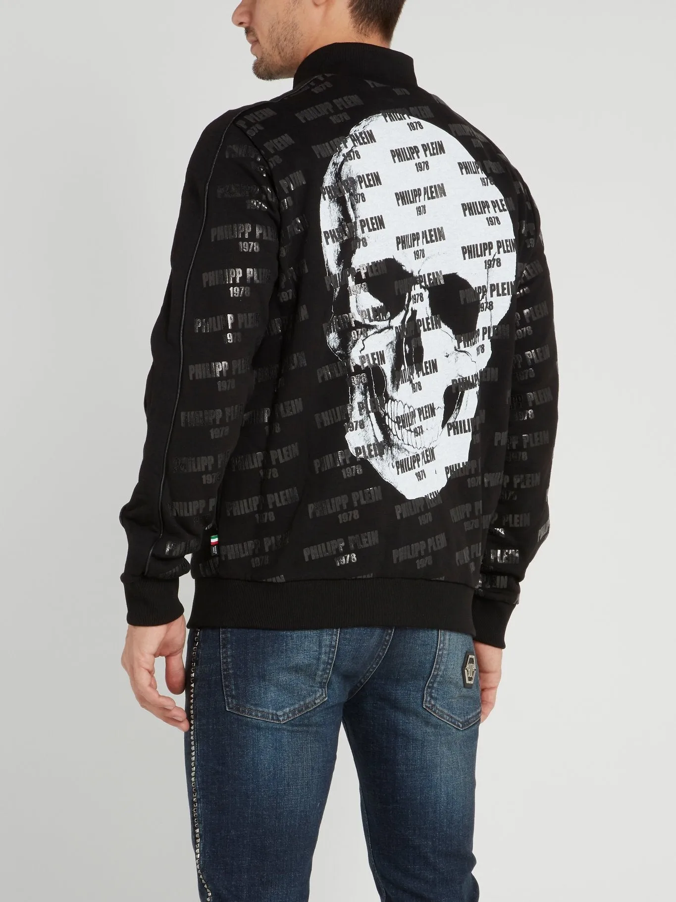 Monogram Print Skull Jogging Jacket