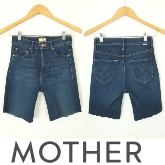 Mother Women's The Insider Crop Step Fray Cutoff Shorts High Waist High Rise EUC