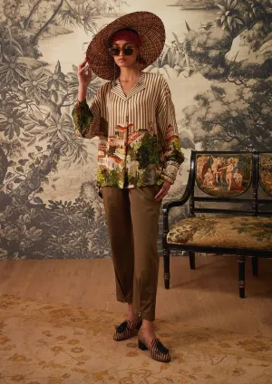 Multicolor striped printed tunic and pant