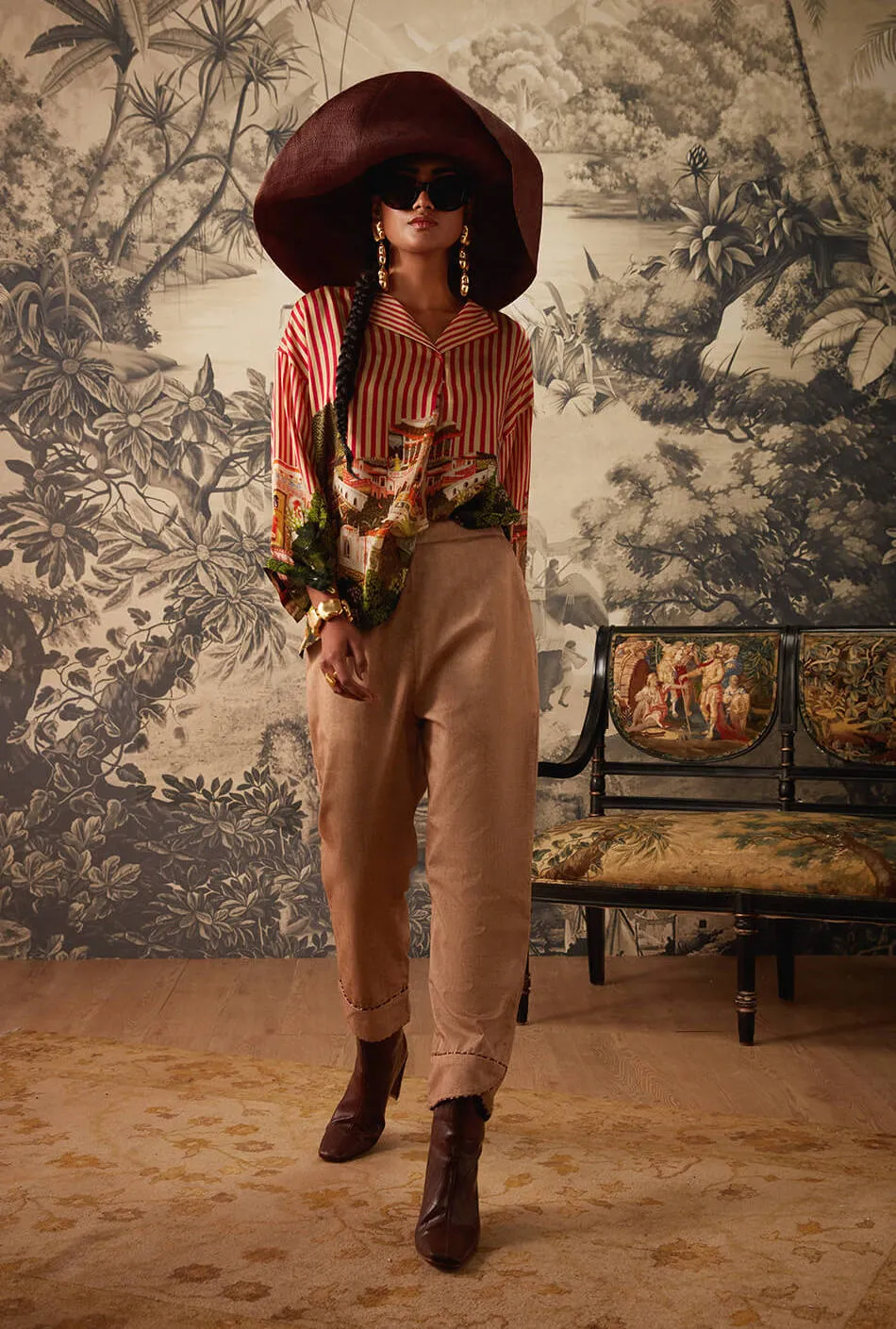 Multicolor striped tunic and pant