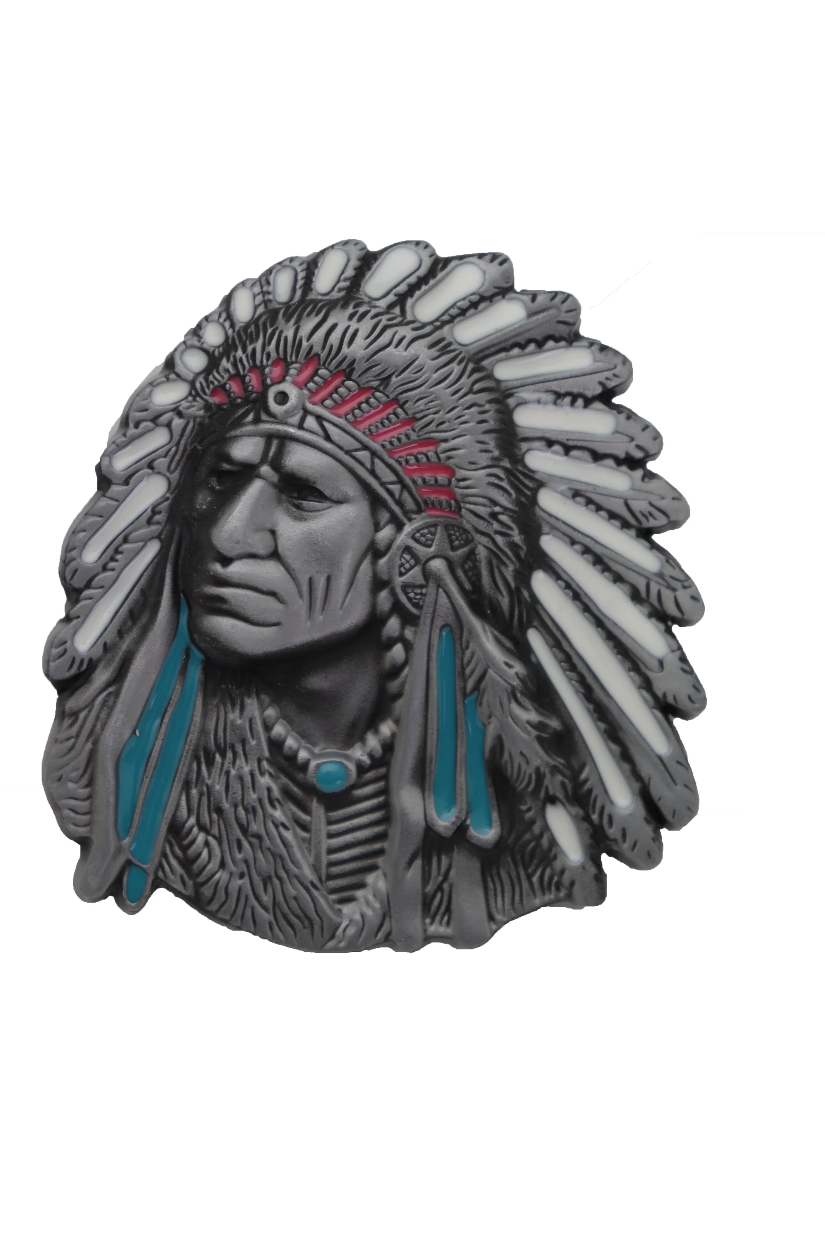 Native American Indian Chief Belt Buckle