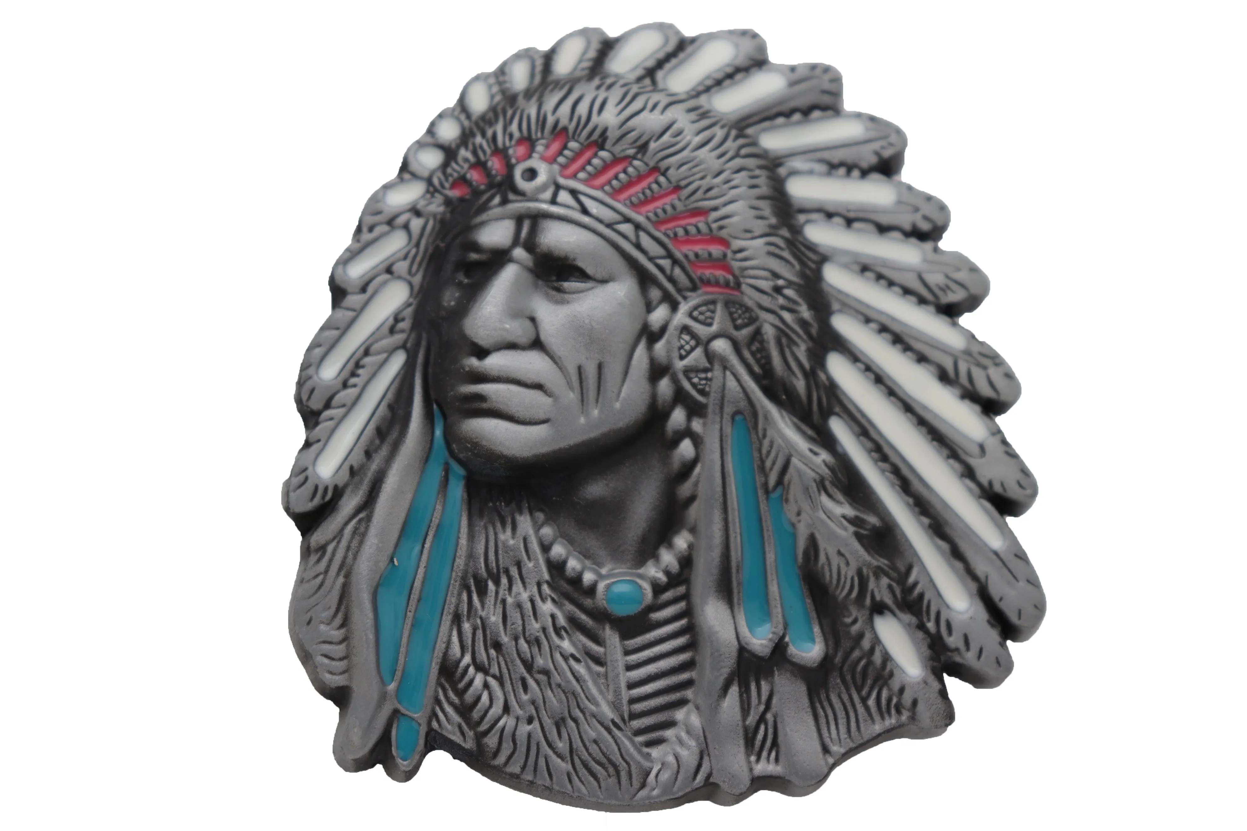 Native American Indian Chief Belt Buckle